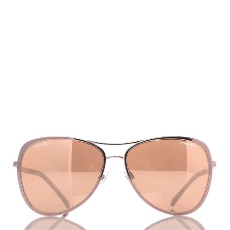 chanel pilot sunglasses pink gold|chanel sunglasses with clear sides.